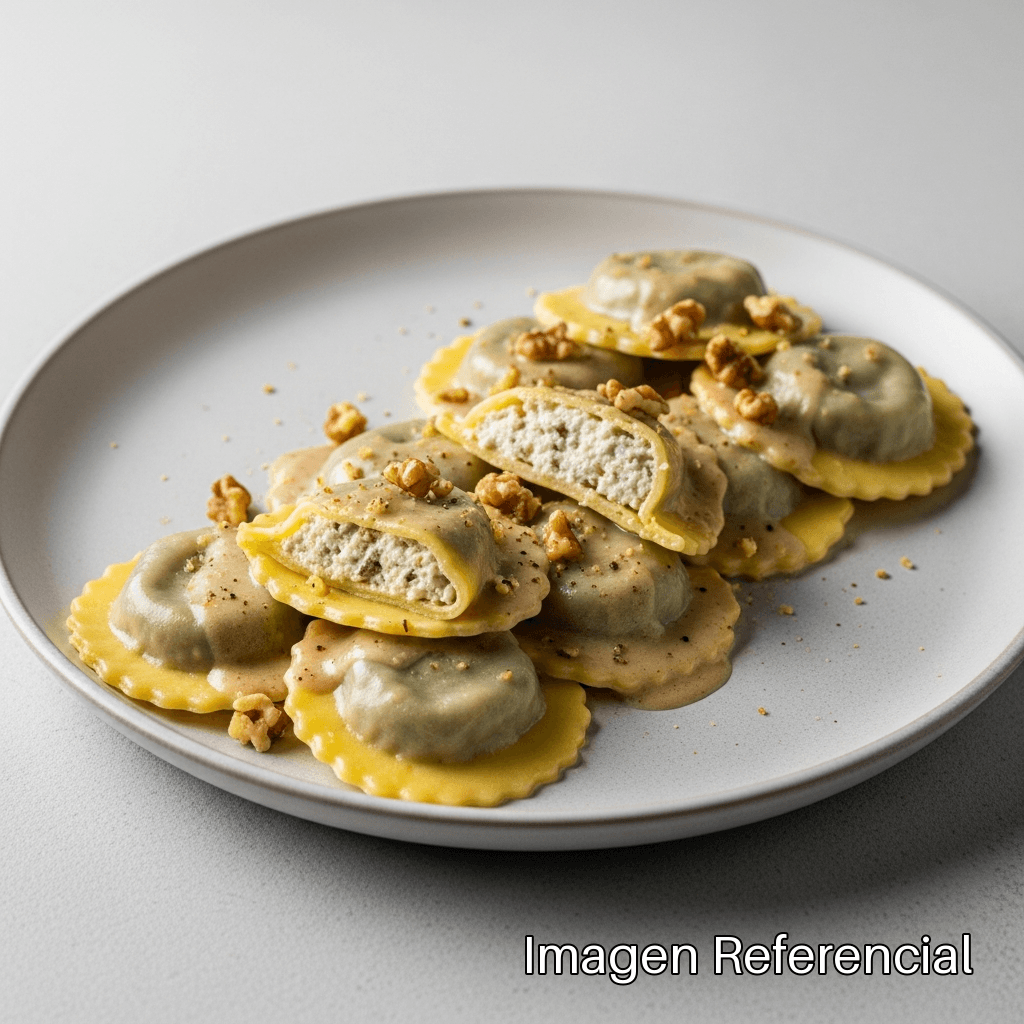 Ravioli de Ricotta y Nuez con Salsa