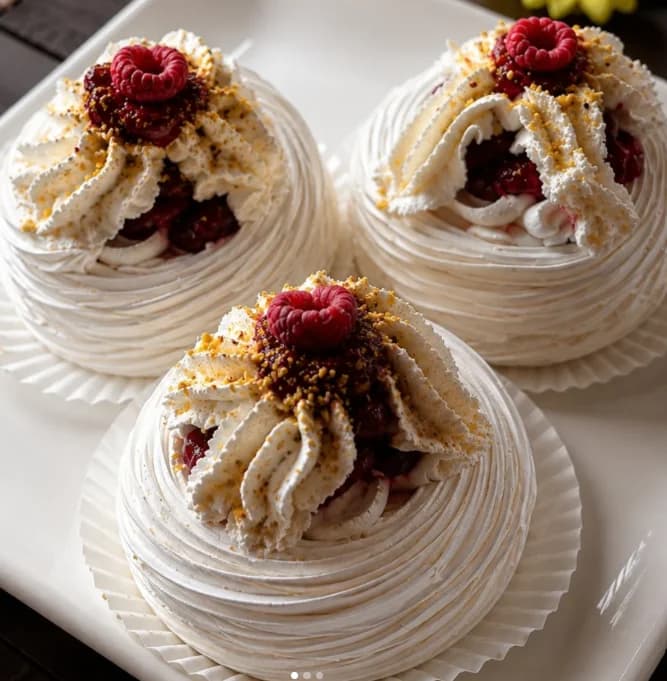 Pavlova de frutillas con crema